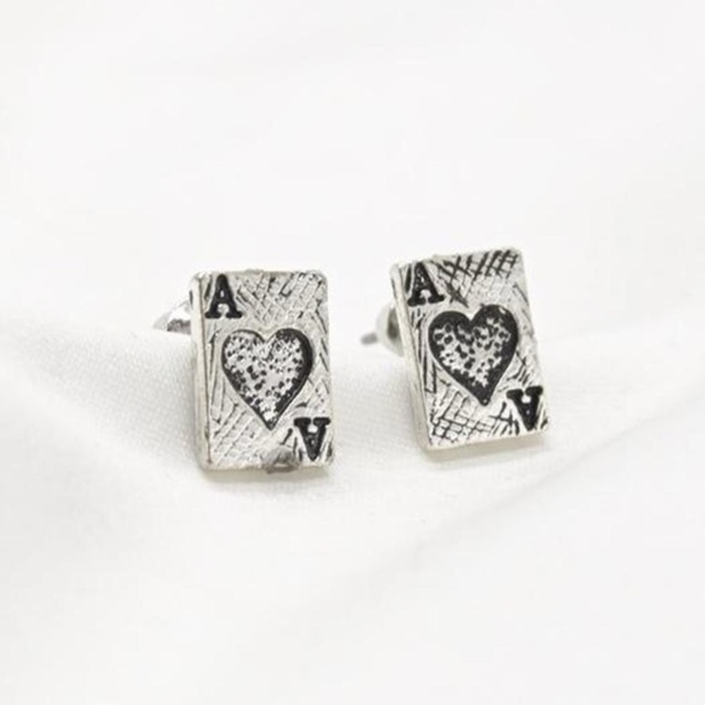 Playing Card Ace Stud Earrings